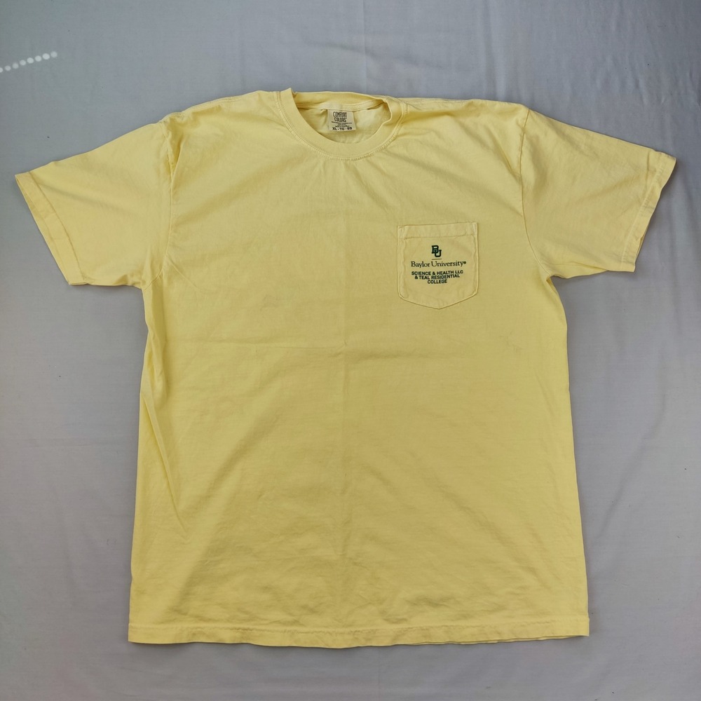 Comfort Colors T-Shirt Men XL Yellow Baylor University Fall Fest 2025 Pocket Tee